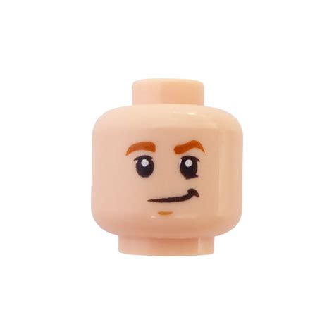 Lego Light Flesh Minifigure Head With Brown Eyebrows And Smile