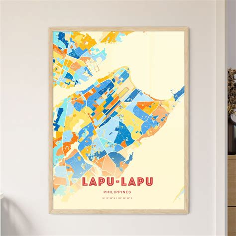 map  lapulapu philippines fine art map poster customizable hebstreit