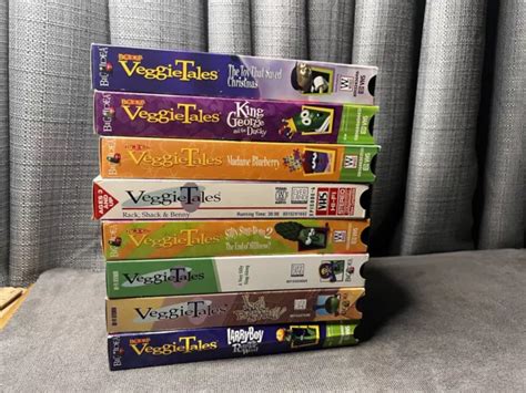 Veggietales Series Vcr Vhs Tapes Lot Larry Boy Bob Madame Blueberry