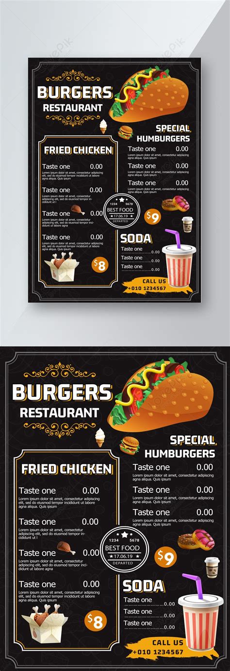 Food Menu Cartoon