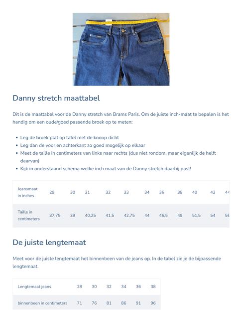 Een Handige Jeans Maattabel Voor Heren Jojo Jeans