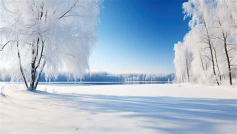 Premium Ai Image Beautiful Winter Landscape With Frozen Lake And