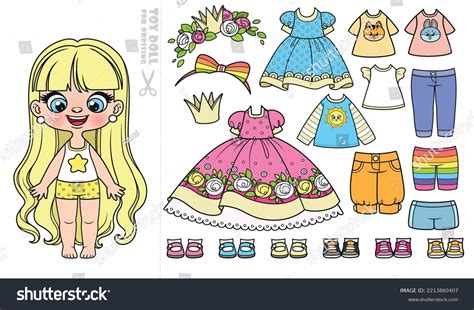 Cute Cartoon Long Haired Girl Underwear Stock Vector Royalty Free