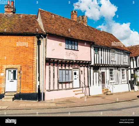 Old Timber Framed Houses In Lavenham Uk Stock Photo Alamy