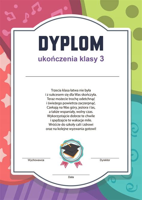 Dyplom Uko Czenia Klasy Trzeciej Oficjalne Archiwum