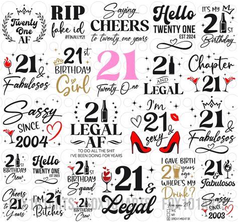 Bundle 21st Birthday Svg Png Funny 21st Birthday Svg 21 And Legal Svg