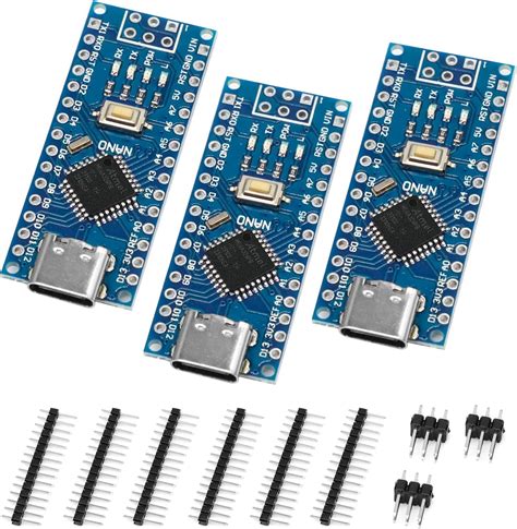 XTVTX 3 Stück Nano V3 Module mit MEGA328P C H340 Type C Stecker 5V 16M