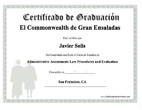 Certificado De Graduación Para Imprimir Los Certificados Gratis Para Descargar E Imprimir Salou