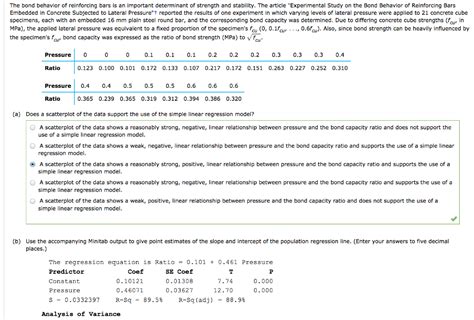 Solved The Bond Behavior Of Reinforcing Bars Is An Important Chegg