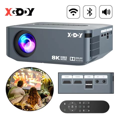 XGODY HD PROJECTOR Portable 5G WiFi 4K Keystone LED Beamer Home Theater