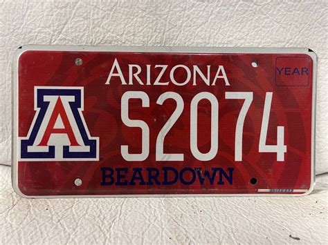 University Of Arizona License Plate — Fine Antiques And Rustic Treasures Inc