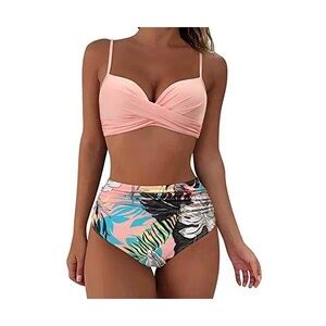 Sunnyuk Costume Piscina Mare Taglia Forte 2 Pezzi Bikini Triangolo