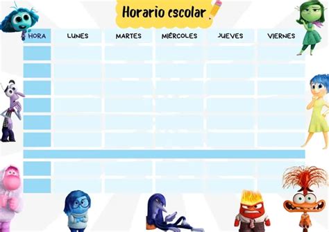 Horario Escolar Intensamente Profe Social