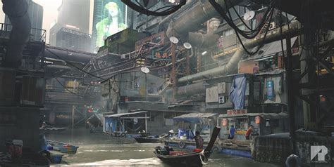 Cyber Dystopia Environment Concept Artwork By Richard Bagnall R