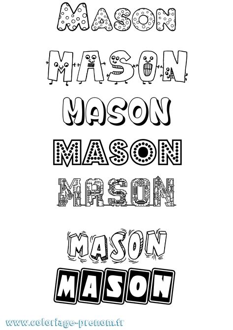 Mason Name Coloring Pages Coloring Pages