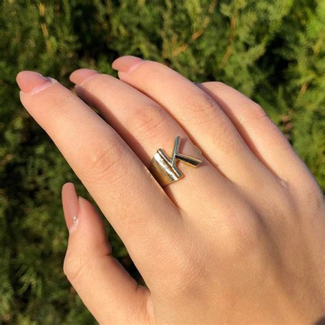 Ring K Letter Ring K Monogram K Alphabet K Initial Ring Etsy