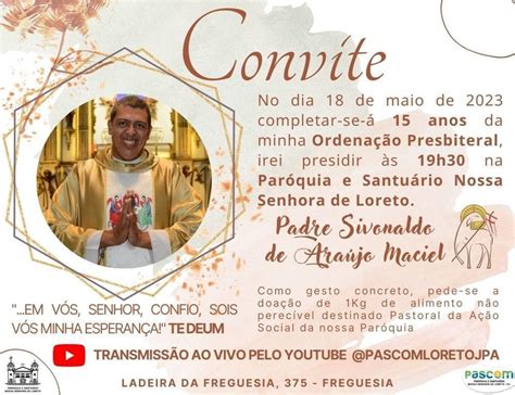 Missa Em A O De Gra As Pelos Anos De Ordena O Sacerdotal Do Padre