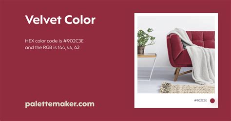 Velvet Color - HEX #902C3E Meaning and Live Previews - PaletteMaker