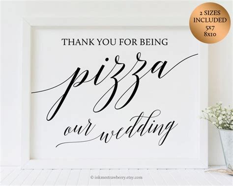 Pizza Wedding Sign Printable Wedding Pizza Bar Sign Pizza Etsy