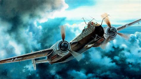 Painting Of A Heinkel He 219 Uhu Aircraft Wwii Aircraft Aircraft Art