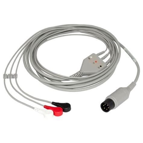 ECG Cable For Physio Control 3 Lead 6pin Snap One Piece Soma