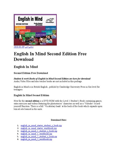 English in Mind Second Edition | PDF