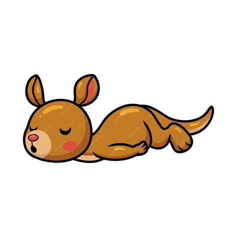 Premium Vector | Cute little kangaroo cartoon sleeping