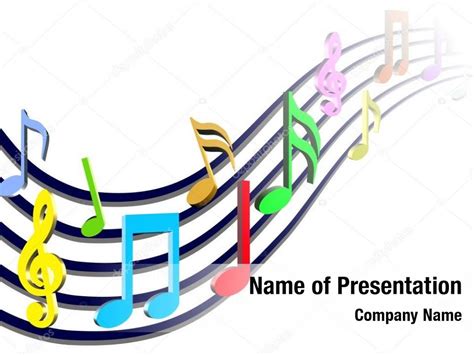 Decoration music with music notes PowerPoint Template - Decoration ...