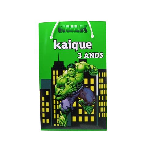 10 Sacolinhas Personalizadas Hulk Shopee Brasil