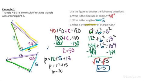 How to Find Measures Using Rigid Transformation | Geometry | Study.com