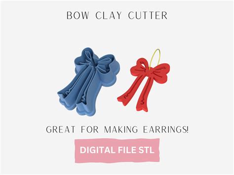 Bow Polymer Clay Cutter Digital STL File Polymer Clay Earring Clay