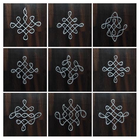 Small And Simple Sikkukolam With 5 Dots