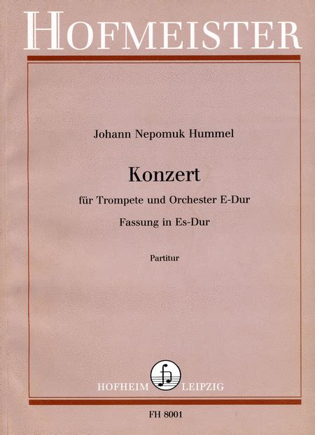 Konzert E Dur Fur Trompete Und Orchester Partitur By Johann Nepomuk