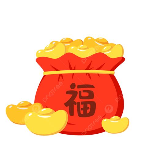 Blessing Hand Clipart Hd Png Hand Painted Red Blessing Bag Yuanbao