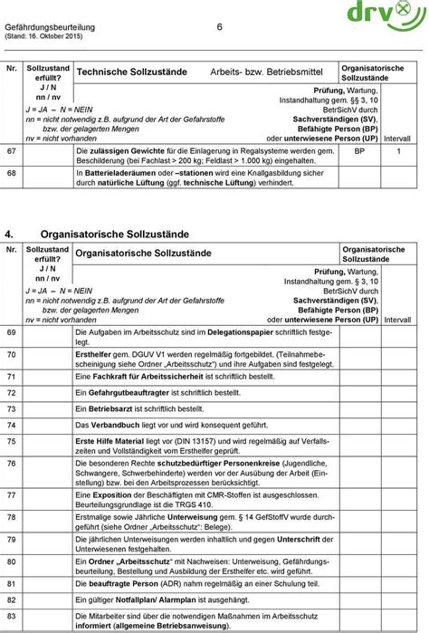 Gefaehrdungsbeurteilung Maschinen Muster