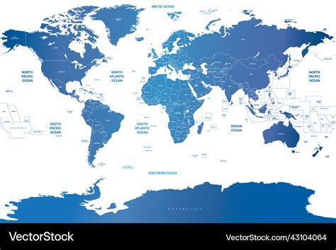 detailed world map royalty  vector image vectorstock