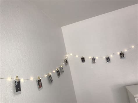 Cute Polaroid Fairy Lights On A Corner Of A Wall Home N Decor Room