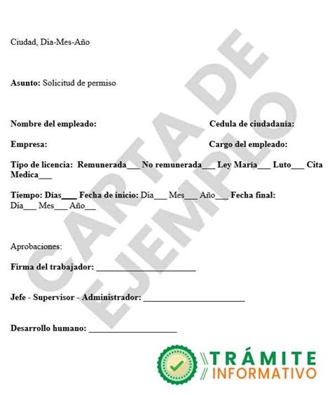 Carta Solicitud De Licencia No Remunerada Images