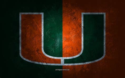 Download wallpapers Miami Hurricanes, American football team, green ...