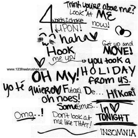 scribble text letter brushes  photoshop cs freebrushes