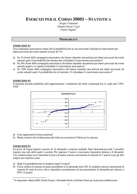 Esercizi Di Statistica Con Soluzioni Esercizi Statistica A A 2013