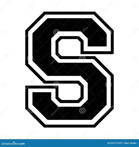 S Letter College Sports Jersey Font on the White Background. Isolated ...