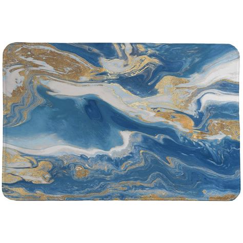 Blue and Gold Serenity Memory Foam Rug | Memory foam, Memory foam bath mats, Abstract styles