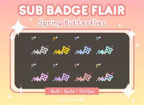 Spring Butterflies Twitch Sub Badge Flair Bit Badges Etsy