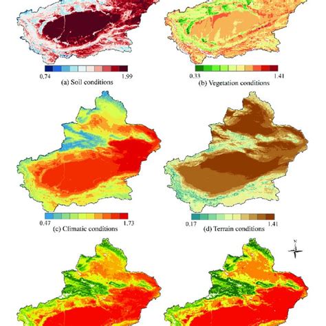 Spatial Distribution Of First Level Indicators Desertification