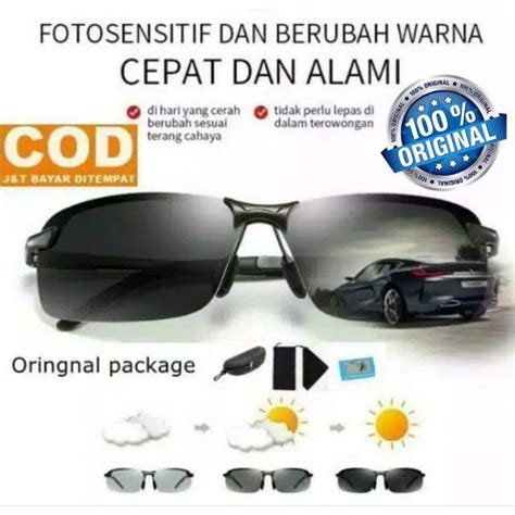 Kacamata Polarized Photochromic Pria Wanita Kacamata Anti Silau Siang