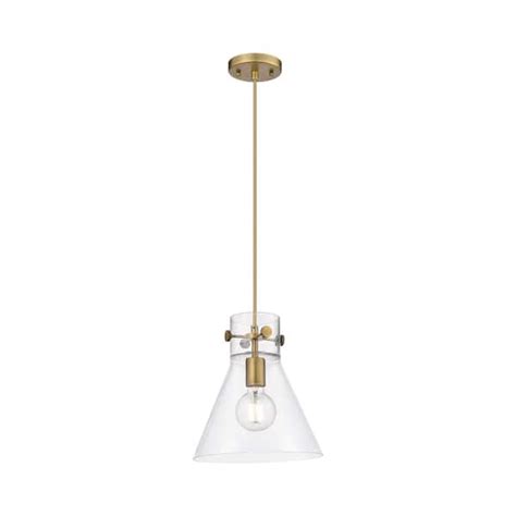 Innovations Newton Cone Watt Light Brushed Brass Shaded Pendant