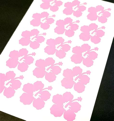 24 Hibiscus Flower Vinyl Stickers Hibiscus Vinyl Decals Etsy