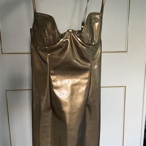 Gold Latex Oh Polly Mini Dress SEXY Perfect Depop