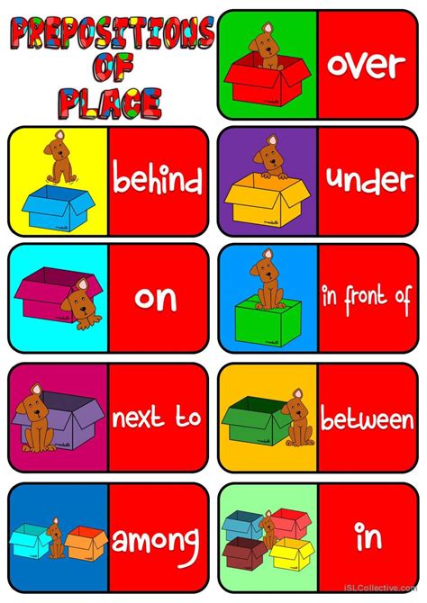 Prepositions Of Place Dominoes English Esl Worksheets Pdf And Doc